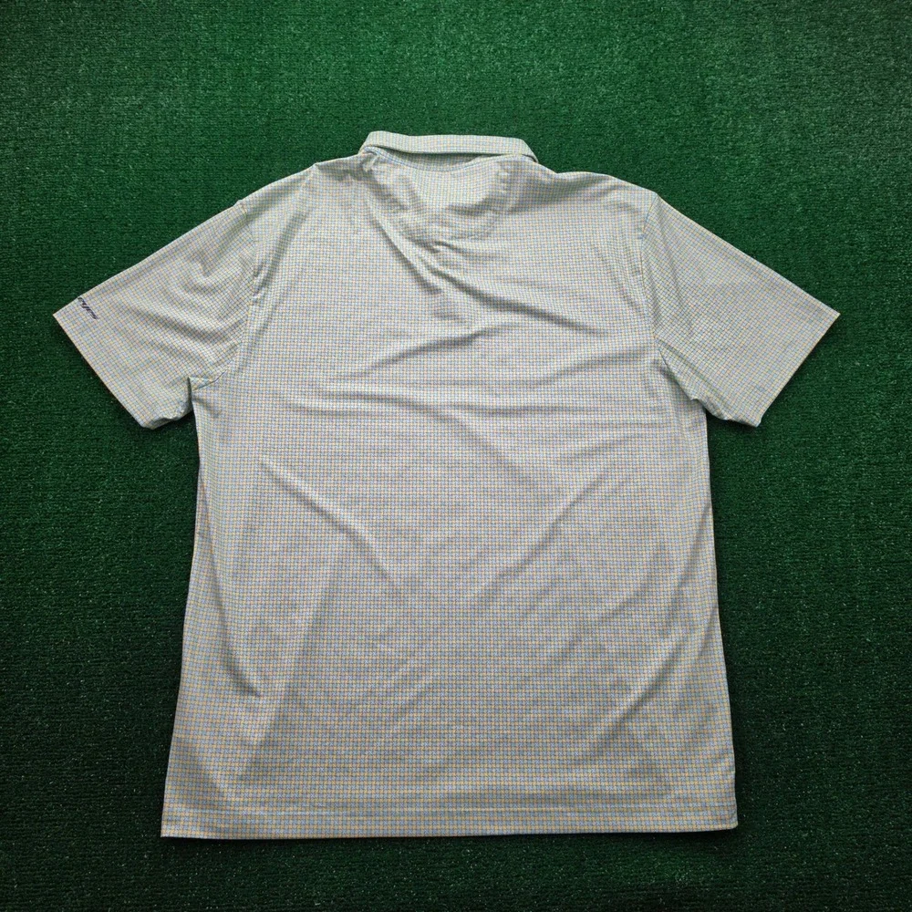 Snake Eyes Performance Geometric Golf Polo Shirt‎ Mens XL Green Yellow